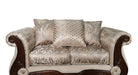 Fasciano Loveseat - Beige Tan/Dark Cherry