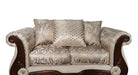 Fasciano Oversized Sofa + Loveseat - Beige Tan/Dark Cherry