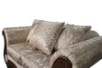 Fasciano Loveseat - Beige Tan/Dark Cherry
