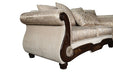 Fasciano Oversized Sofa + Loveseat - Beige Tan/Dark Cherry