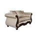 Fasciano Oversized Sofa + Loveseat - Beige Tan/Dark Cherry