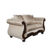 Fasciano Loveseat - Beige Tan/Dark Cherry