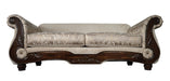 Fasciano Oversized Sofa + Loveseat - Beige Tan/Dark Cherry
