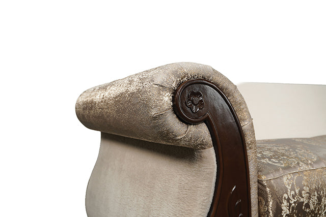 Fasciano Oversized Sofa - Beige Tan/Dark Cherry
