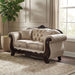 Paolini Oversized Sofa + Loveseat - Light Brown/Dark Cherry