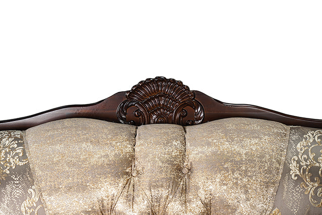 Paolini Loveseat - Light Brown/Dark Cherry
