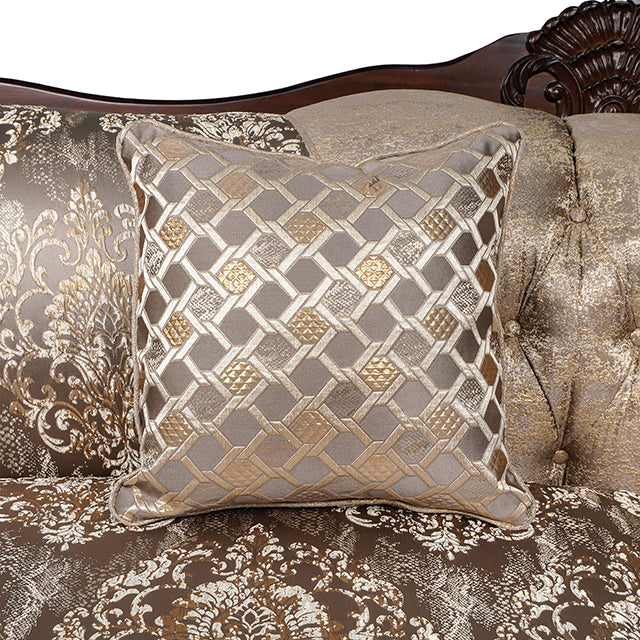 Paolini Loveseat - Light Brown/Dark Cherry