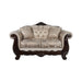 Paolini Oversized Sofa + Loveseat - Light Brown/Dark Cherry