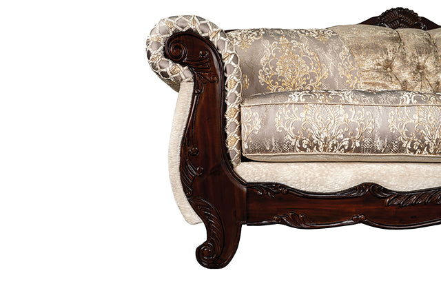 Paolini Oversized Sofa - Light Brown/Dark Cherry