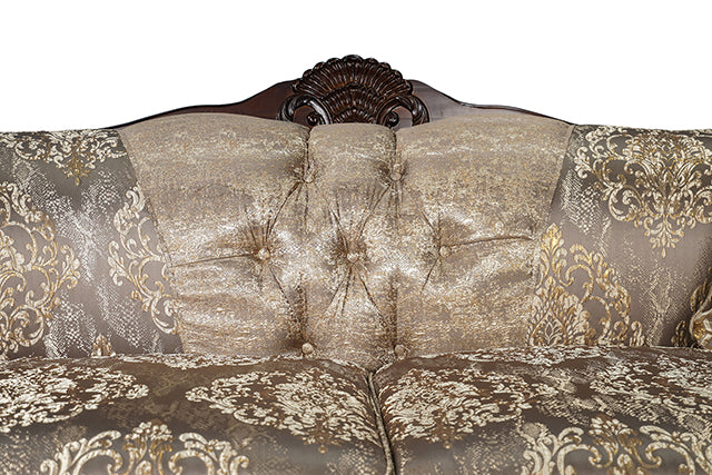 Paolini Oversized Sofa - Light Brown/Dark Cherry