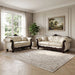 Frisina Oversized Sofa + Loveseat - Dark Cherry/Beige