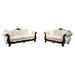 Frisina Oversized Sofa + Loveseat - Dark Cherry/Beige