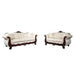 Frisina Oversized Sofa + Loveseat - Dark Cherry/Beige