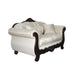 Frisina Loveseat - Dark Cherry/Beige