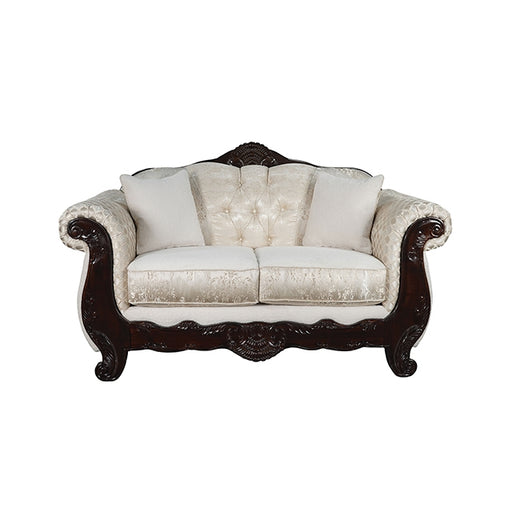 Frisina Oversized Sofa + Loveseat - Dark Cherry/Beige