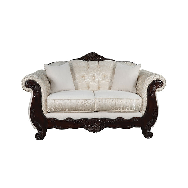 Frisina Oversized Sofa + Loveseat - Dark Cherry/Beige
