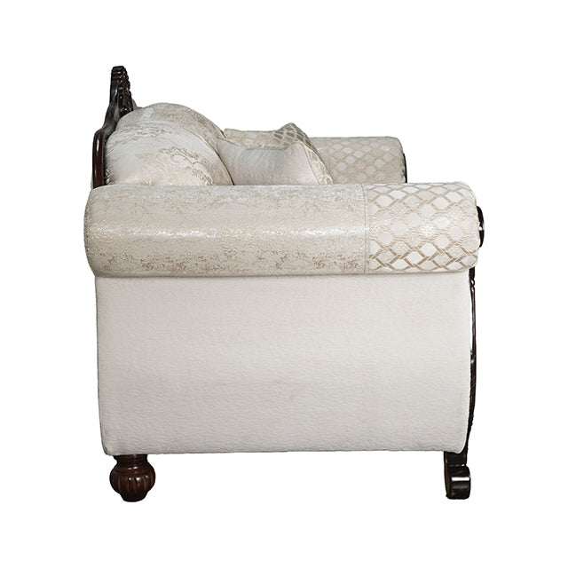 Frisina Oversized Sofa + Loveseat - Dark Cherry/Beige