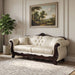 Frisina Oversized Sofa - Dark Cherry/Beige