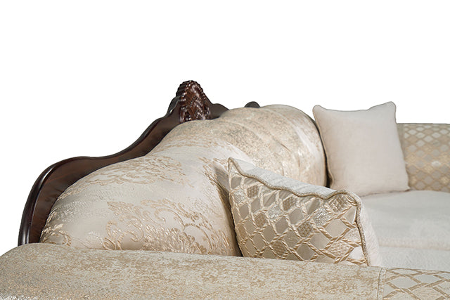 Frisina Oversized Sofa - Dark Cherry/Beige