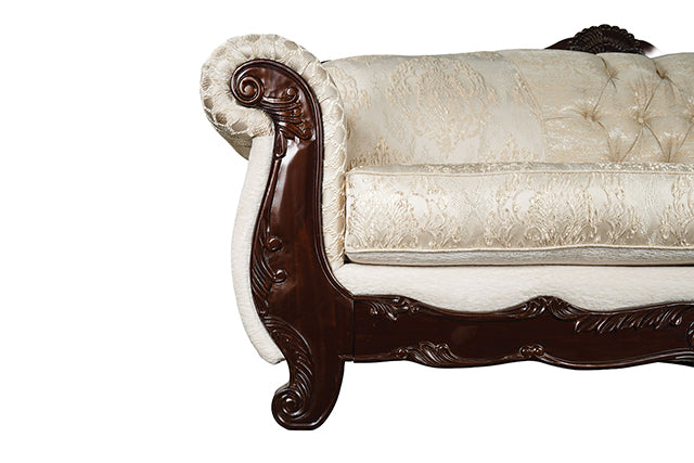 Frisina Oversized Sofa - Dark Cherry/Beige