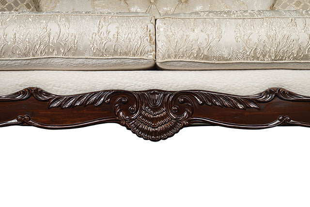Frisina Oversized Sofa - Dark Cherry/Beige