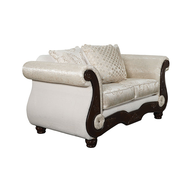 Sodaro Loveseat - Dark Cherry/Ivory