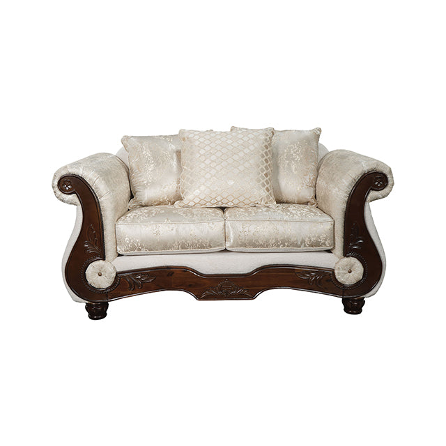 Sodaro Loveseat - Dark Cherry/Ivory
