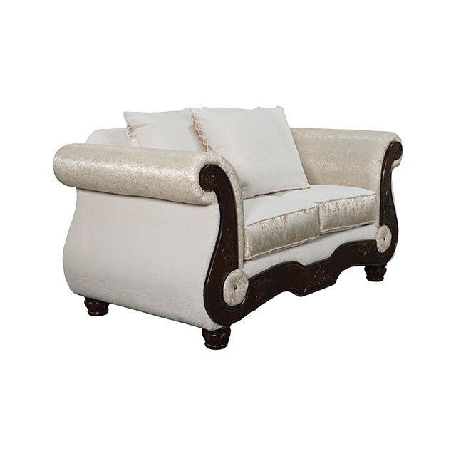 Sodaro Loveseat - Dark Cherry/Ivory