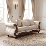 Sodaro Oversized Sofa - Dark Cherry/Ivory