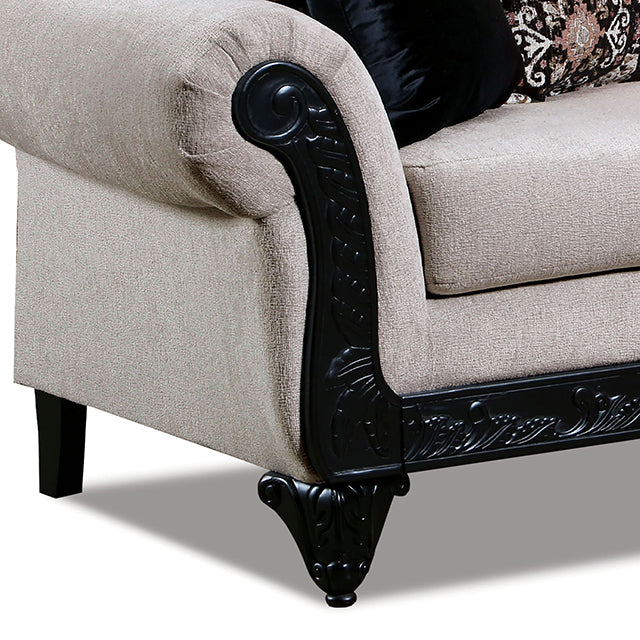 Molfetta Sofa - Black/Light Brown