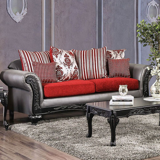Midleton Sofa - Gray/Red/Black