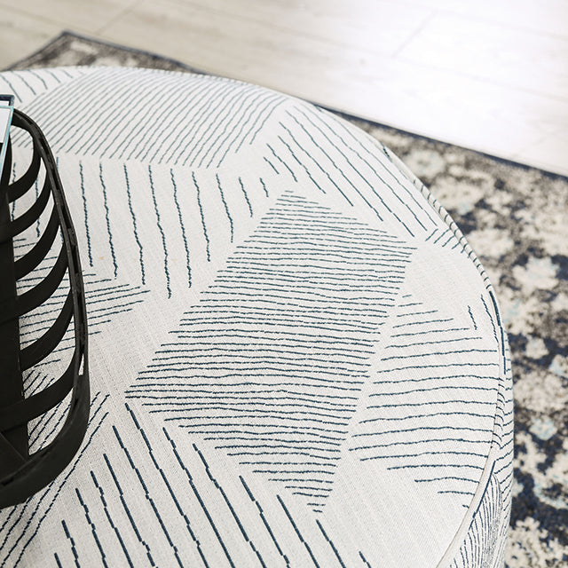 Chancery Ottoman - Gray/Navy