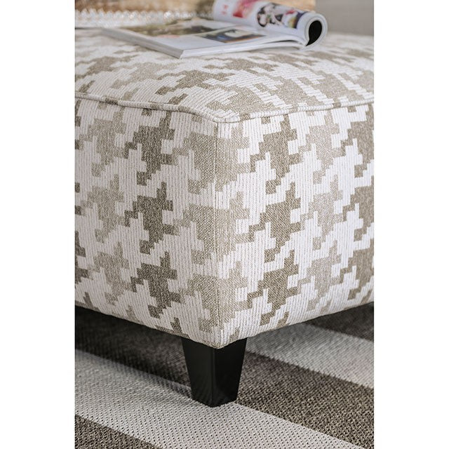 Christine Ottoman - Light Gray/Pattern