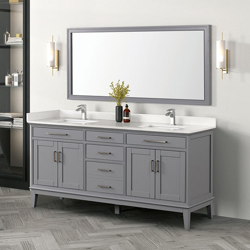 Almeria Vanity Set w/ Mirror - White/Gray
