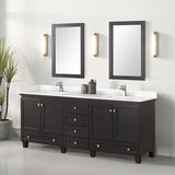 Oliva Vanity Set w/ Mirror - White/Espresso