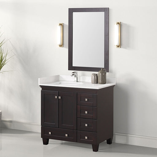 Aprea Vanity Set w/ Mirror - White/Espresso