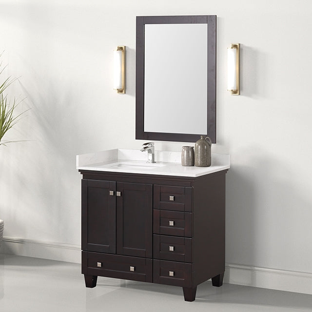 Aprea Vanity Set w/ Mirror - White/Espresso