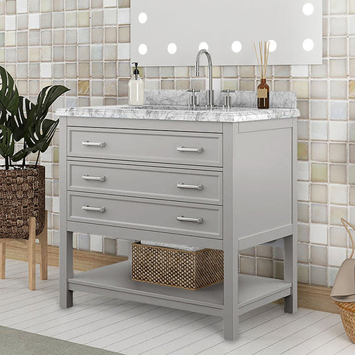 Reston 37" Vanity with Top/ Sink - Gray