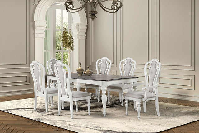 Orford 7 Pc. Dining Set - Antique White/Dark Walnut