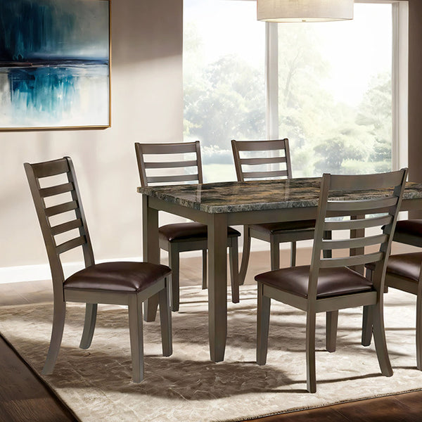 Adia 7 Pc. Dinning Table Set - Brown