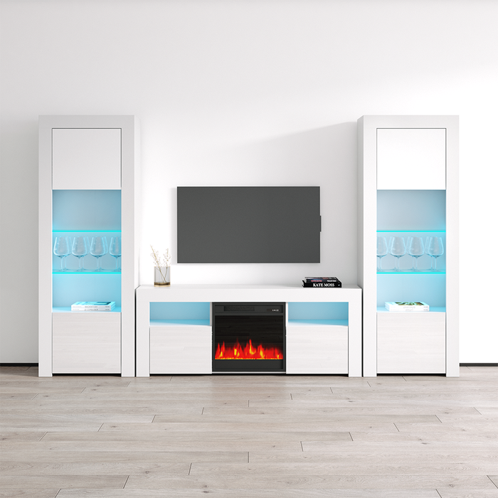 Milano 145EF-BK-BK Fireplace Entertainment Center